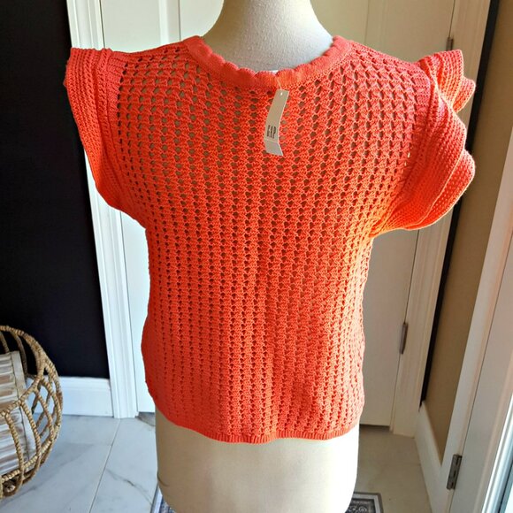 NEW! GAP FLUTTER SLEEVE SWEATER SZ L - Picture 4 of 5